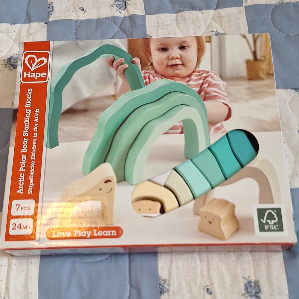 Hape Arctic Polar Bear Stacking Blocks BNIB